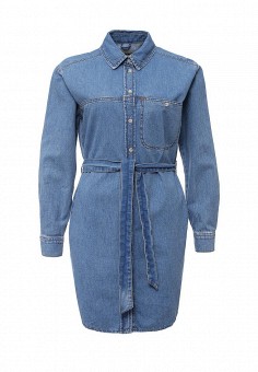 Платье джинсовое, Topshop, цвет: синий. Артикул: TO029EWIGR26. Женская одежда / Платья и сарафаны / Джинсовые платья