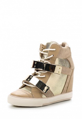 Кеды на танкетке Aldo, цвет: бежевый. Артикул: AL028AWEEG83